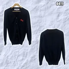 XL コム・デ・ギャルソン PLAY ダブル ハート ワッペン カーディガン