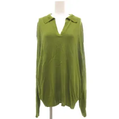 ザラ ZARA ニット セーター XL 緑 グリーン 襟付き Vネック 長袖 1893/036/914 /NL ■ECA001