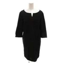 23区 オンワード樫山 タグ付き ワンピース ウール 七分袖 ひざ丈 34 黒 ブラック /FF ■ECD001