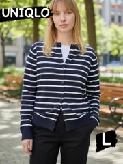 UNIQLO UVカットボーダークルーネックカーディガン