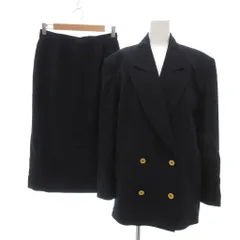 カルバンクライン CALVIN KLEIN スーツ セットアップ ウール 13 紺 ネイビー ダブルブレスト 金ボタン /UO ■GY53