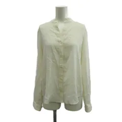 クミキョク 組曲 KUMIKYOKU シャツ ブラウス 2 白 ホワイト スタンドカラー Vネック 長袖 フリル /PP ■ECB002