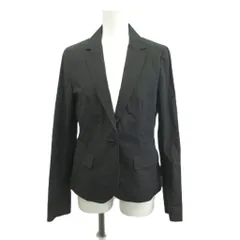 セオリー Theory ジャケット 上着 2 黒 ブラック 白 ホワイト ストライプ柄 テーラードカラー 長袖 /NP ■ECA003