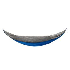 Teufelberger tNAP Tree Hammock Set 270*140 cm blue/grey with 2 carabiners included. Ideal for tree care, arborists, and tree climbing.
