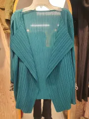 正規品 DAKS(ダックス) レディース チェックバイカラー プリーツ カーディガン (状態良し)