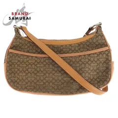 COACH コーチ ミニシグネチャー ベージュ シルバー金具 キャンバス/レザー ショルダーバッグ ポシェット レディース 500066【中古】