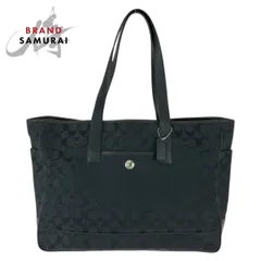 COACH コーチ シグネチャー ブラック 黒 シルバー金具  キャンバス/レザー 7068 トートバッグ ショルダーバッグ  レディース 600364【中古】