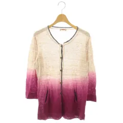マックレガー マクレガー McGREGOR カーディガン ニット リネン M パープルピンク ベージュ /ES ■GY59