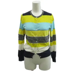 マカフィー MACPHEE トゥモローランド カーディガン S マルチカラー ボーダー柄 クルーネック 長袖 薄手 /PP ■ECA003