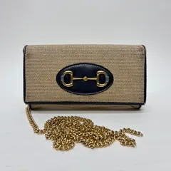 4079 GUCCI グッチ 長財布 ホースビット キャンバス フラップ チェーン