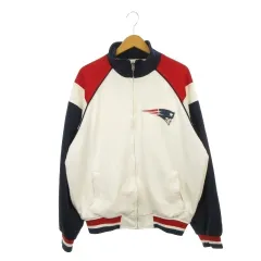 NFL スタジアムジャケット グリーンベイパッカーズ アメフト M 白 ホワイト スタンドカラー ロゴ /AH42 ■ECD001