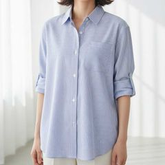 極美品✨ドゥーズィエムクラス コットンストレッチ ストライプ ビッグ 