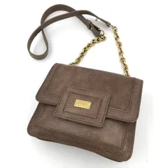 ESCADA エスカーダ チェーン ショルダーバッグ レザー ブラウン 鞄 中古のサムネイル