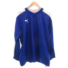 プーマ PUMA ウィンドブレーカー ピステ 無地 Vネック 長袖 L 青 /IX ■ECA001