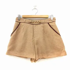 ミッシュマッシュ MISCH MASCH ショートパンツ キュロット ジッパーフライ パイピング 総柄 刺繍 ドット風 毛混 ウール混 ベージュ系 38 Mのサムネイル