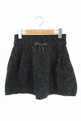 レイビームス Ray Beams スカート ニット 台形 タック リボン ラメ 黒 /AA