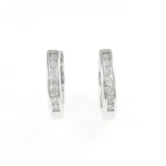 K18WG ダイヤモンド フープ ピアス 0.30CT