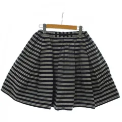 クミキョク 組曲 KUMIKYOKU 子ども服（女の子用） スカート 170 紺 ネイビー グレー ボーダー柄 プリーツ フレア /GG ■GY60