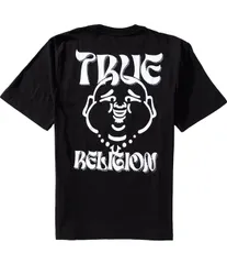トゥルーレリジョン メンズ トップス シャツ True Religion Wavy Buddha Short Sleeve TShirt Jet Black ブラック