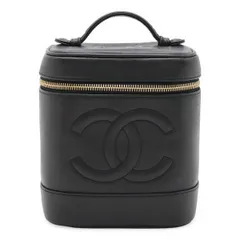 CHANEL シャネル ココマーク バニティバッグ ハンドバッグ 化粧ポーチ コスメポーチ キャビアスキン レザー ブラック 黒 ゴールド金具 A01998