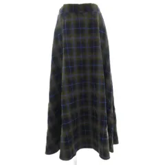 N.Natural Beauty Basic N.ナチュラルビューティーベーシック フレアスカート イージー ロング マキシ チェック M カーキ 紺 ネイビー /GV ■GY53