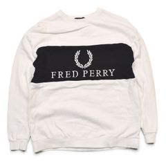 FRED PERRY 春物 ロゴ刺繍 スウェット 日本製 白 S シティボーイ 