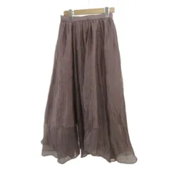 スナイデル SNIDEL スカート FREE 紫 パープル ロング丈 ギャザーウエスト シワ加工 フレアシルエット シフォン /PP ■ECD001