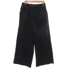 プラステ PLST パンツ 麻 リネン XS 紺 ネイビー 無地 ワイド クロップド丈 /ML ■GY60