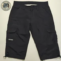 【美品】アディダス ゴルフ クロップド カーゴパンツ L 黒 7分丈 速乾 裾ドローコード付 adidas golf