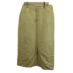 ローラアシュレイ LAURA ASHLEY スカート 11 ベージュ ロング丈 無地 フロントスリット ポケット付き /KK ■ECB002