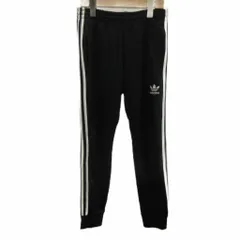 アディダス adidas トラックパンツ ジャージ イージー スリーストライプス ロゴ 刺繍 XS 黒 ブラック /XZ ■ECB002