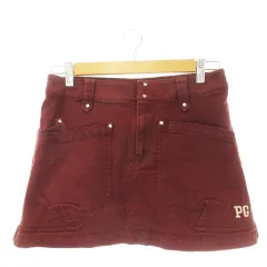 パーリーゲイツ PEARLY GATES ミニスカート ゴルフ ロゴ刺繍 ストレッチ 0 赤茶 アズキ /CK48 ■GY61