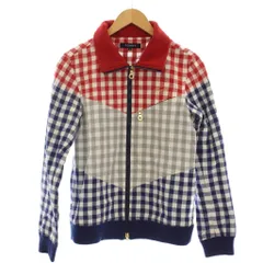 トミー TOMMY ブルゾン 上着 S 赤 レッド 青 ブルー グレー チェック柄 長袖 リブ襟 /LP ■ECE003