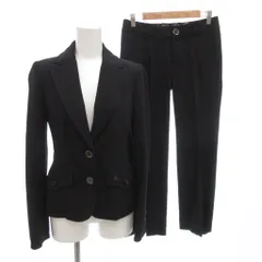 バーバリーブルーレーベル BURBERRY BLUE LABEL セットアップ スーツ ジャケット パンツ 36 黒 ブラック ホースロゴ /FF ■GY62