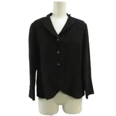 レリアン Leilian ジャケット 上着 絹 シルク 11 黒 ブラック 無地 テーラードカラー 長袖 /RK ■ECB002