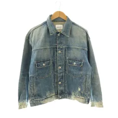 モンキータイム MONKEY TIME アローズ DISTRESD DENIM TRUCKER JKT Gジャン ジージャン デニムジャケット USED加工 ダメージ加工 M 青 ブルー 8325-173-0002 /HN ■ECB002