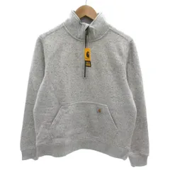 カーハート carhartt タグ付き スウェット トレーナー ロゴ 長袖 ハーフジップ 裏起毛 M グレー /YJ ■ECE003