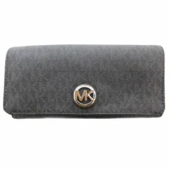 マイケルコース MICHAEL KORS 長財布 ウォレット 黒 ブラック MKロゴ モノグラム柄 シグネチャー柄 /AE