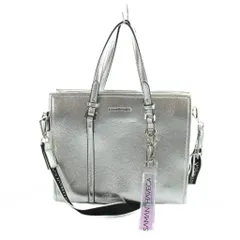 サマンサベガ Samantha Vega ハンドバッグ ショルダー 2WAY ハンド ロゴ レザー シルバー色 ■GY42 /MQ