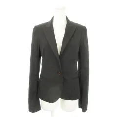 セオリー Theory テーラードジャケット 総裏地 ストレッチ ナイロン混 2 M 黒 ブラック /AH18 ■GY99