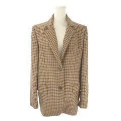ザラ ZARA テーラードジャケット S 茶 ブラウン チェック柄 /AO7 ■GY99