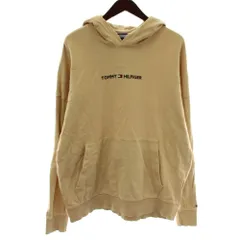 トミーヒルフィガー TOMMY HILFIGER パーカー スウェット 長袖 プルオーバー ロゴ 刺繍 L ベージュ /XZ ■GY99