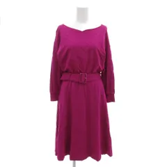 ブルーレーベルクレストブリッジ BLUE LABEL CRESTBRIDGE 19SS ワンピース 38 長袖 フレア ベルト付 ひざ丈 紫 パープル /AE ■GY19