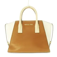 マイケルコース MICHAEL KORS ハンドバッグ 2way ショルダーバッグ レザー 革 配色 バイカラー ロゴ 茶 ブラウン /CK21 ■GY01