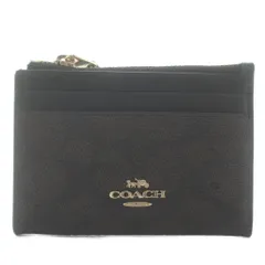 コーチ COACH ミニ スキニー ID ケース シグネチャー キャンバス カードケース コインケース PVC レザー ロゴ 茶色 ブラウン CW870 /XZ ■GY18
