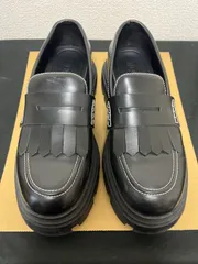 ZARA 厚底フリンジ付きローファー ブラック サイズ43（27.5cm）