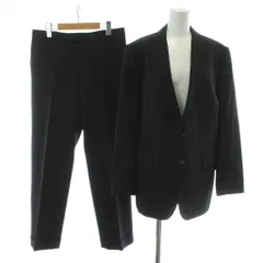 ポールスチュアート PAUL STUART スーツ セットアップ ジャケット パンツ スラックス センターベント ウール 46L 黒 ブラック 2つボタン 01104-16WTD /PP ■GY03