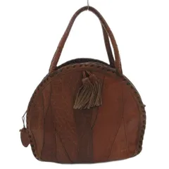 イビサ IBIZA ハンドバッグ 手提げ サークル レザー タッセル 茶 ブラウン /FF ■GY18
