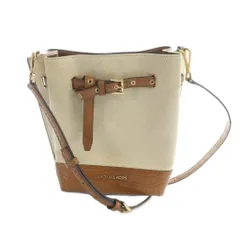 マイケルコース MICHAEL KORS ショルダーバッグ 斜めがけ キャンバス レザー ロゴ 茶 ブラウン ■GY42 /MQ