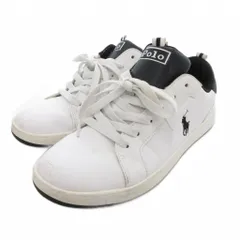 ポロ ラルフローレン POLO RALPH LAUREN スニーカー 25cm シューズ ローカット 刺繍 白 ホワイト 黒 ブラック /AE ■GY50